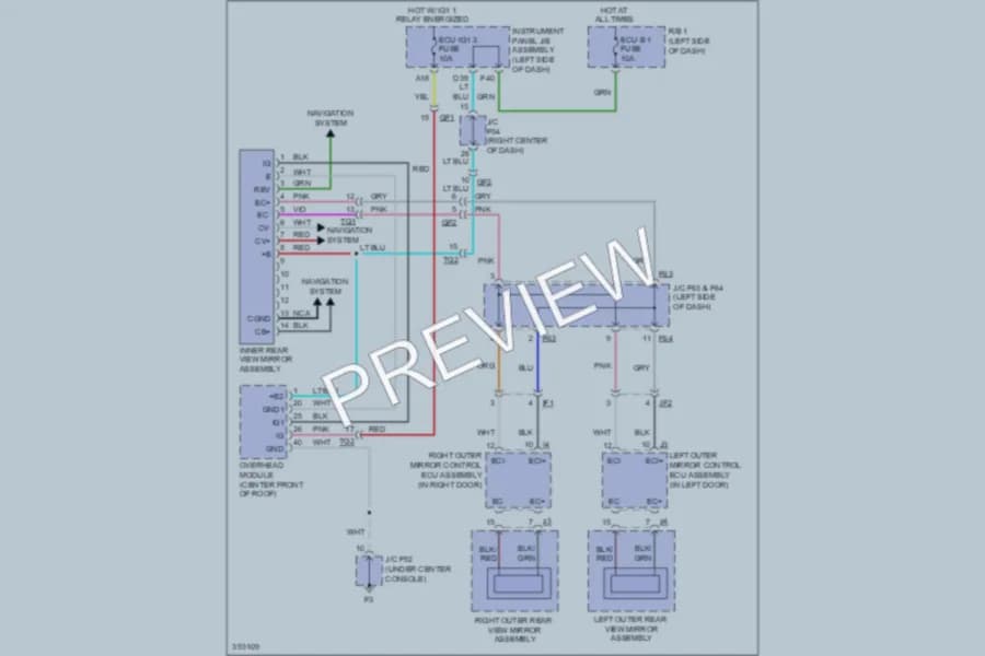 2013 Lexus RX350 Power Mirrors wiring diagram preview