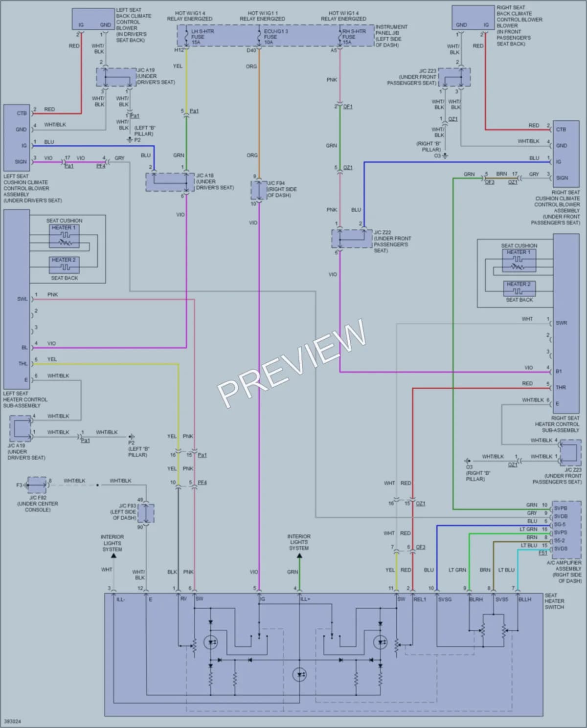 2013 Lexus RX450h Power Seats wiring diagram preview
