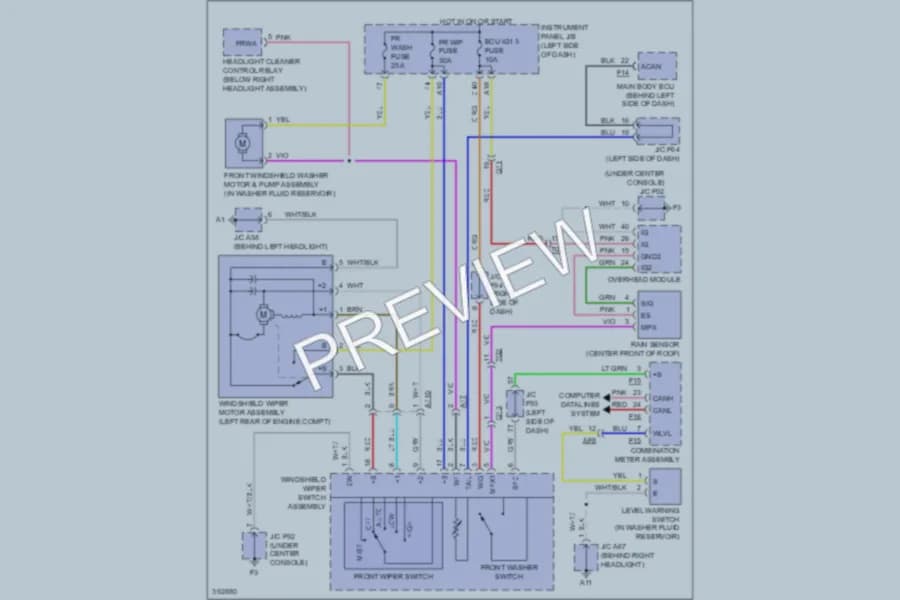 2013 Lexus RX450h Wiper Washer wiring diagram preview