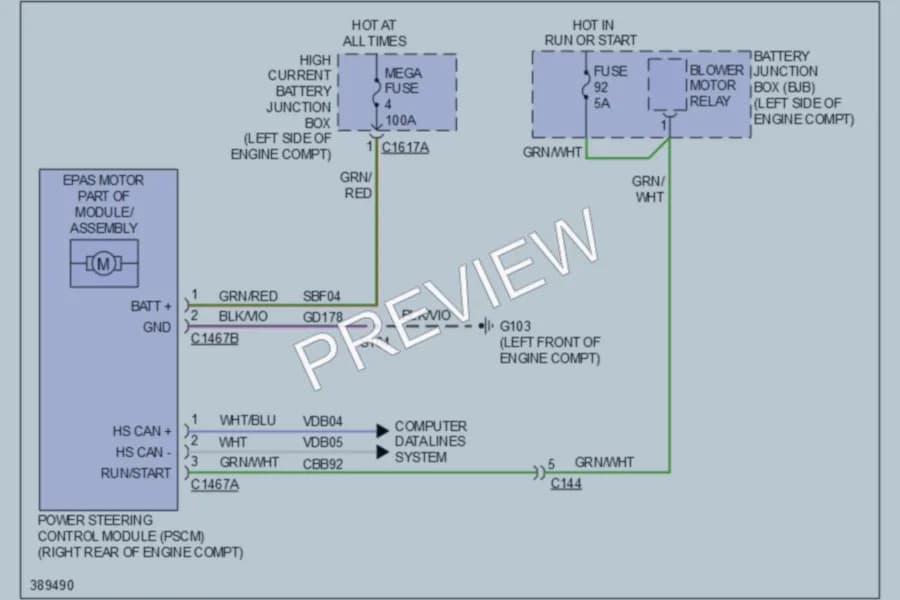 2013 Lincoln MKT Electronic Power Steering wiring diagram preview