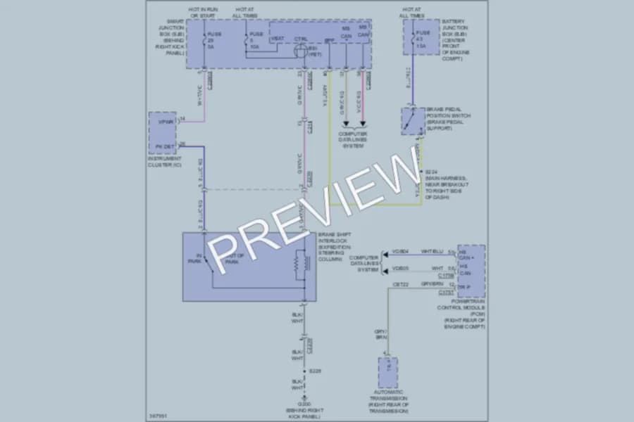 2013 Lincoln Navigator Shift Interlock wiring diagram preview