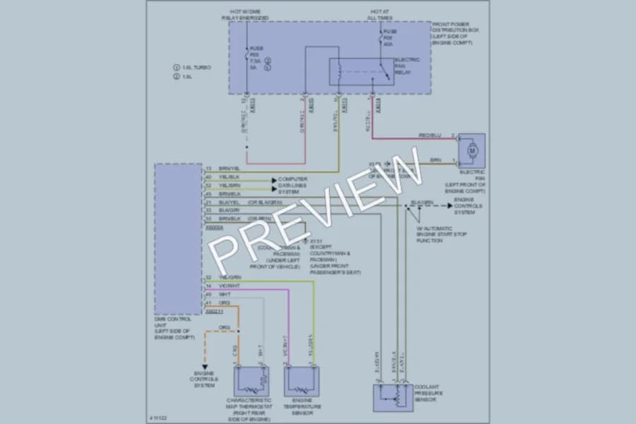 2013 MINI CooperCoupe Cooling Fan wiring diagram preview