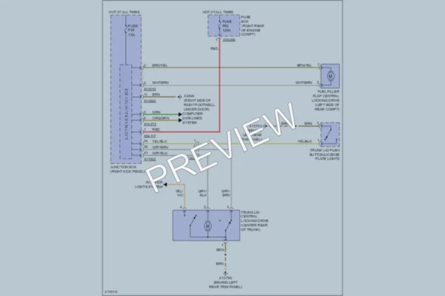 2013 MINI CooperPaceman Trunk Tailgate Fuel Door wiring diagram preview
