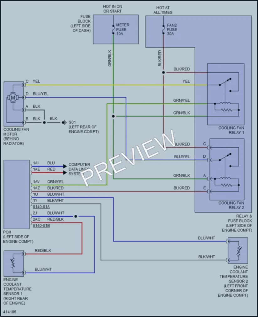 2013 Mazda 2 Cooling Fan wiring diagram preview