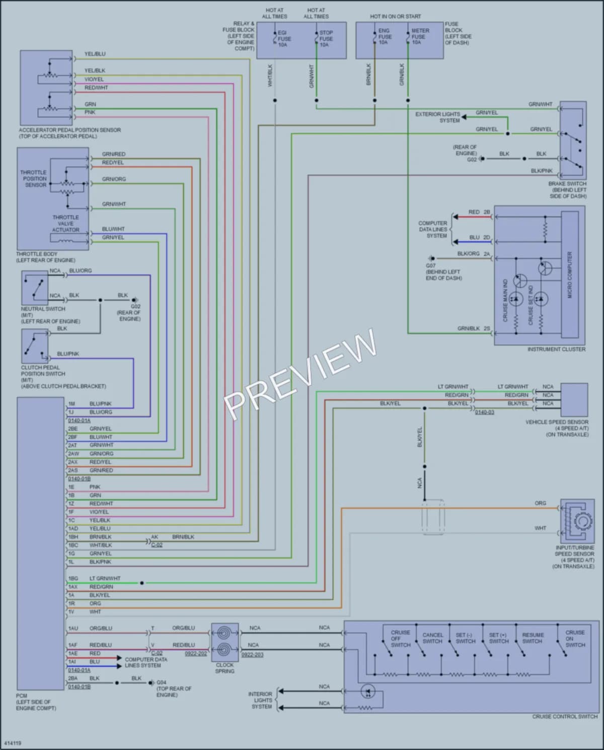2013 Mazda 2 Cruise Control wiring diagram preview