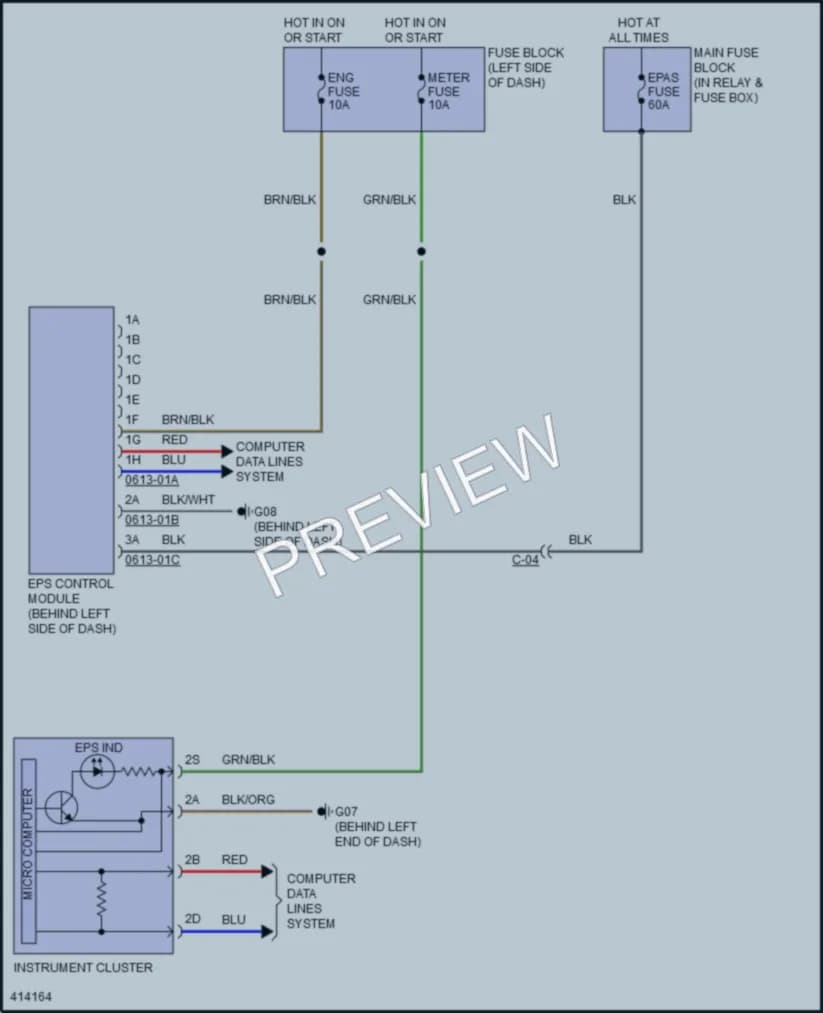 2013 Mazda 2 Electronic Power Steering wiring diagram preview