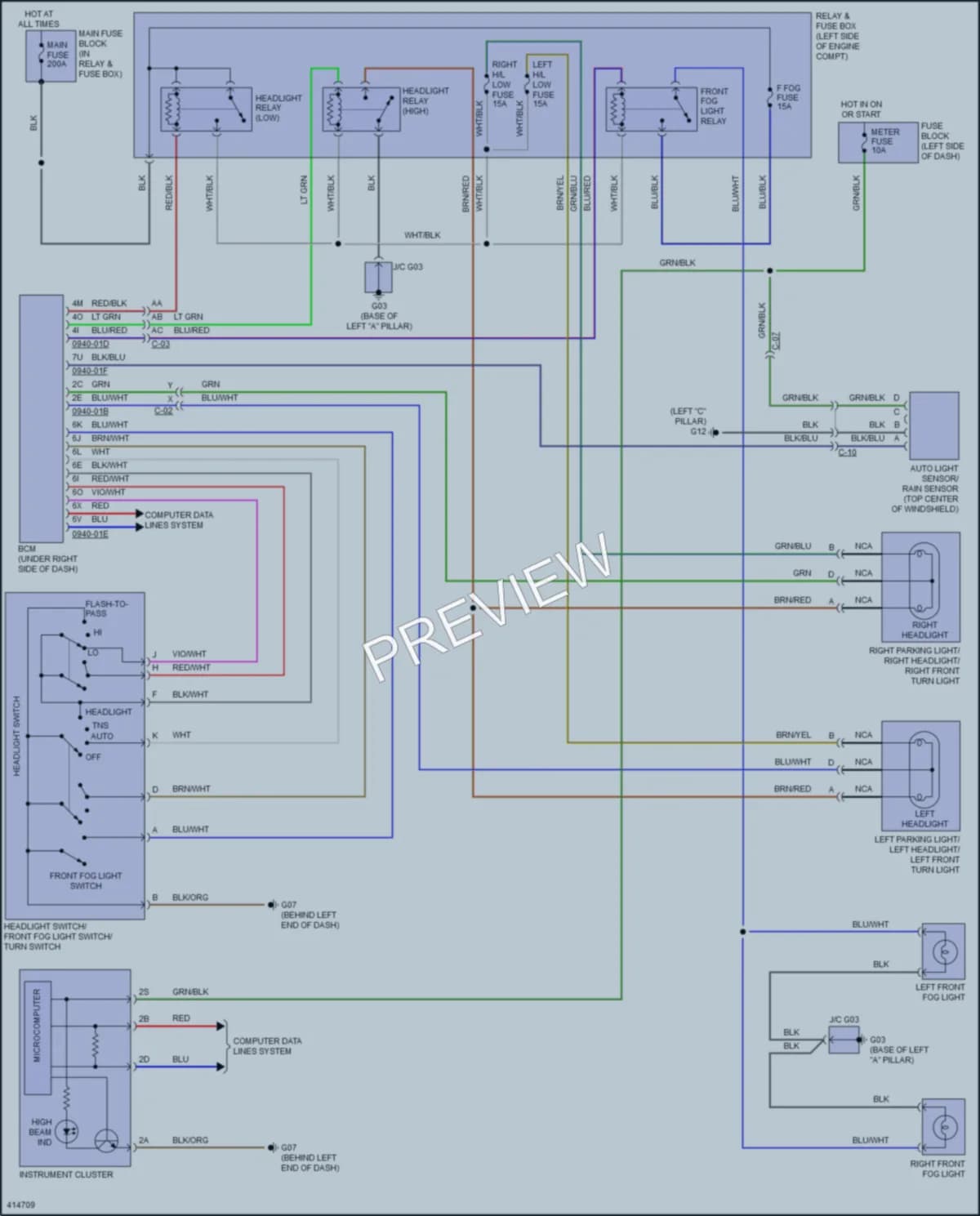 2013 Mazda 2 Headlights wiring diagram preview