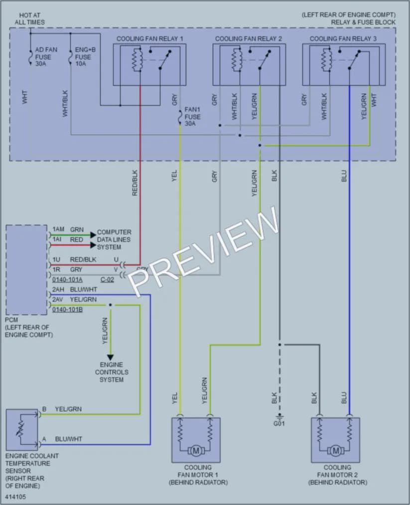 2013 Mazda 5 Cooling Fan wiring diagram preview