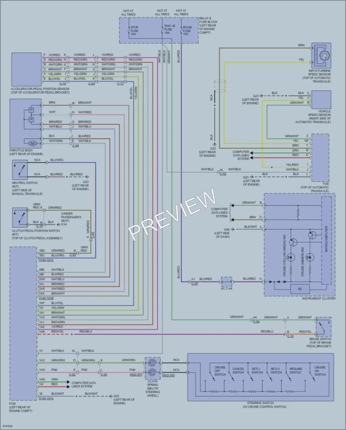 2013 Mazda 5 Cruise Control wiring diagram preview