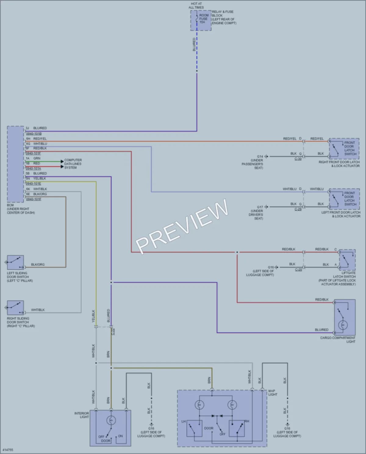 2013 Mazda 5 Interior Lights wiring diagram preview