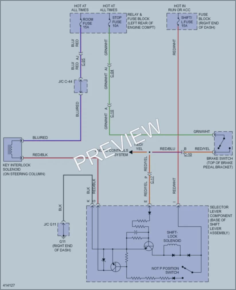 2013 Mazda 5 Shift Interlock wiring diagram preview