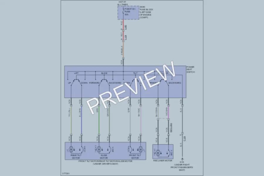 2013 Mazda 6 Power Seats wiring diagram preview