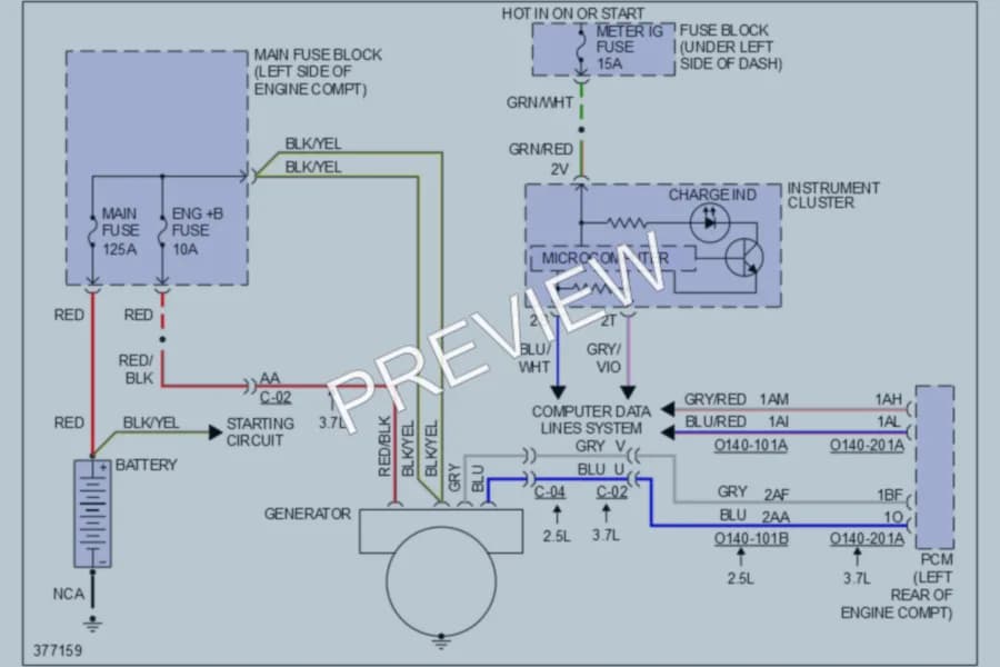 2013 Mazda 6 Starting Charging wiring diagram preview