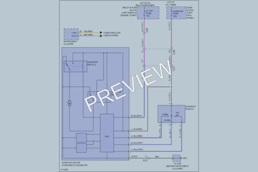 2013 Mazda CX5 Power Top Sunroof wiring diagram preview