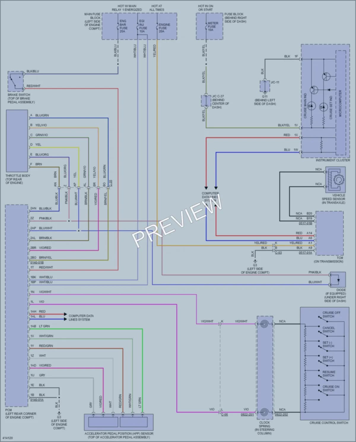 2013 Mazda CX9 Cruise Control wiring diagram preview