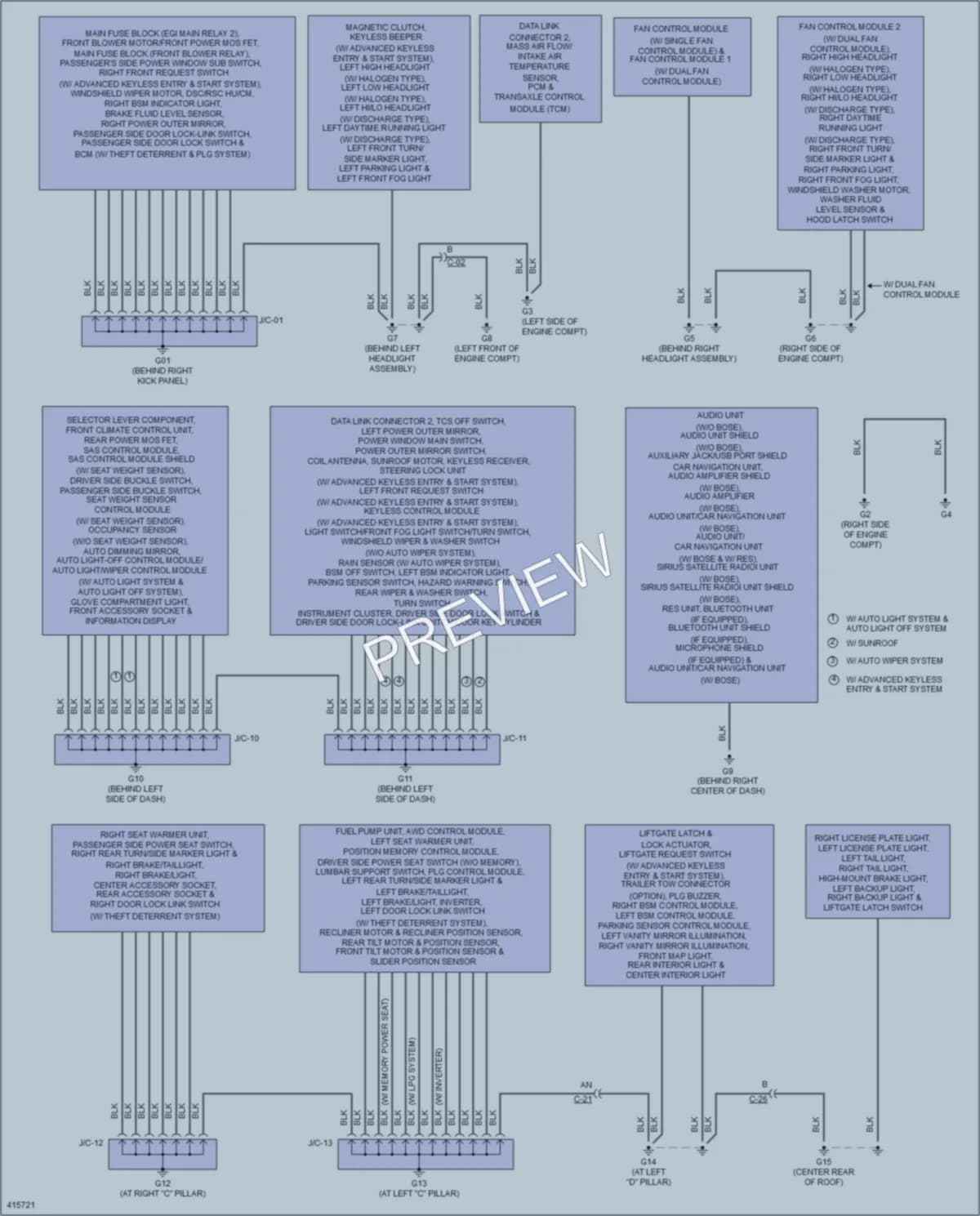 2013 Mazda CX9 Ground Distribution wiring diagram preview