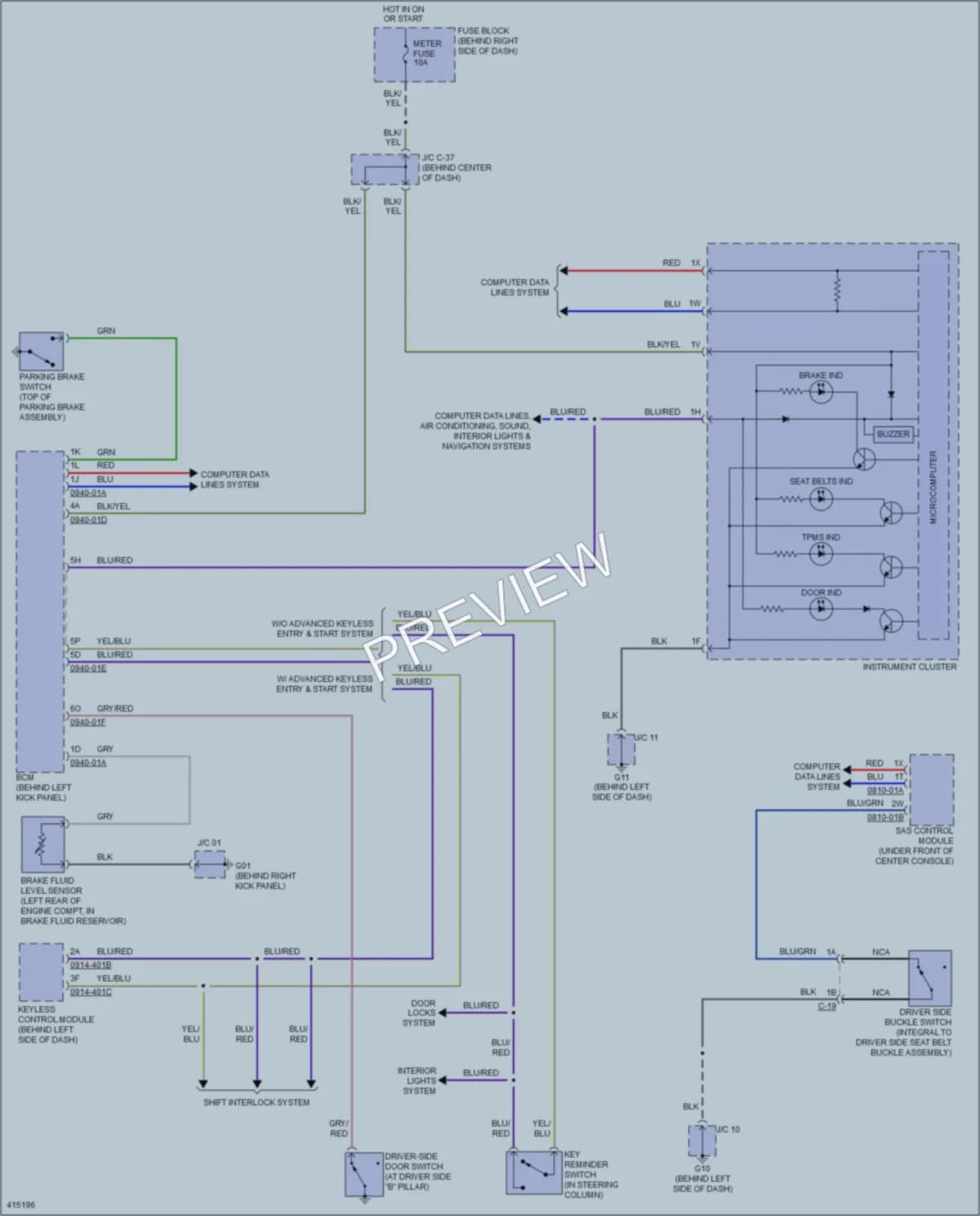 2013 Mazda CX9 Warning Systems wiring diagram preview