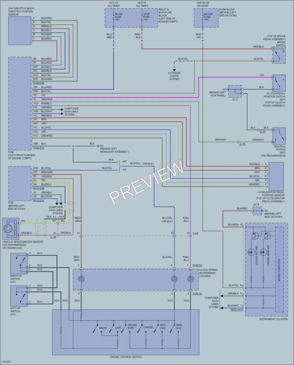 2013 Mazda MX5Miata Cruise Control wiring diagram preview