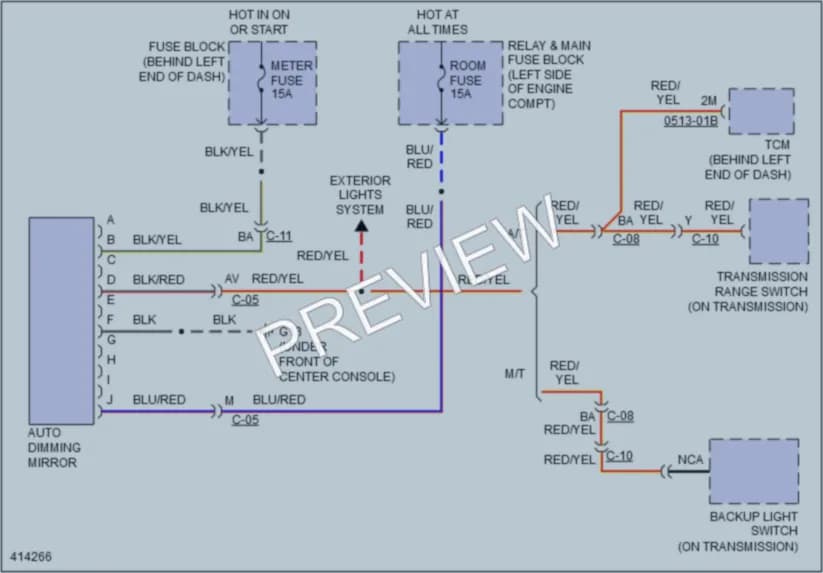 2013 Mazda MX5Miata Power Mirrors wiring diagram preview