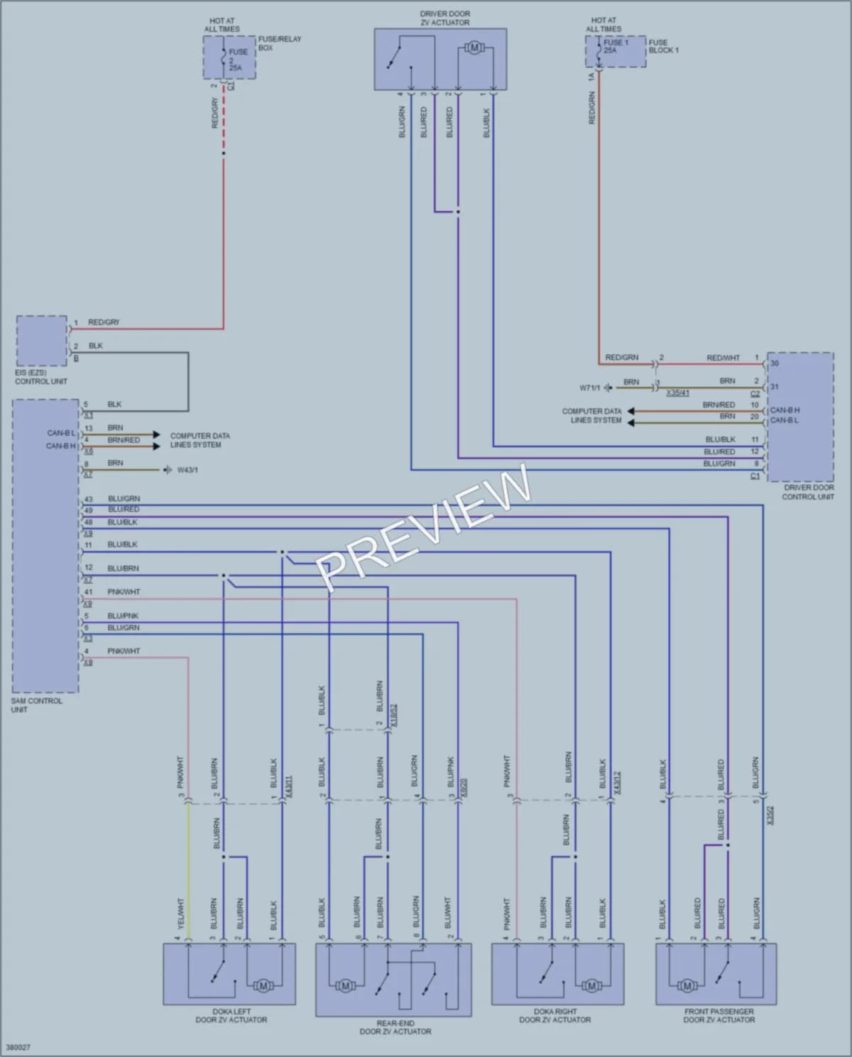 2013 MercedesBenz 2500Sprinter Power Door Locks wiring diagram preview