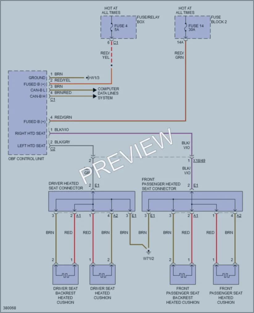 2013 MercedesBenz 2500Sprinter Power Seats wiring diagram preview