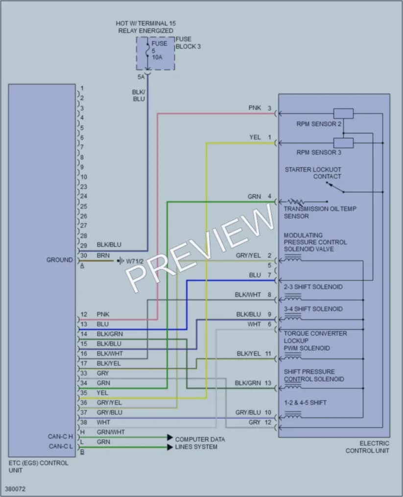 2013 MercedesBenz 2500Sprinter Transmission wiring diagram preview