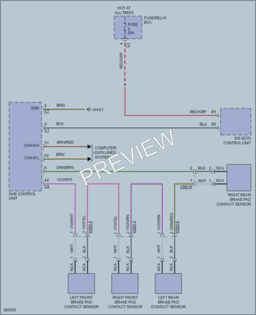 2013 MercedesBenz 2500Sprinter Warning Systems wiring diagram preview
