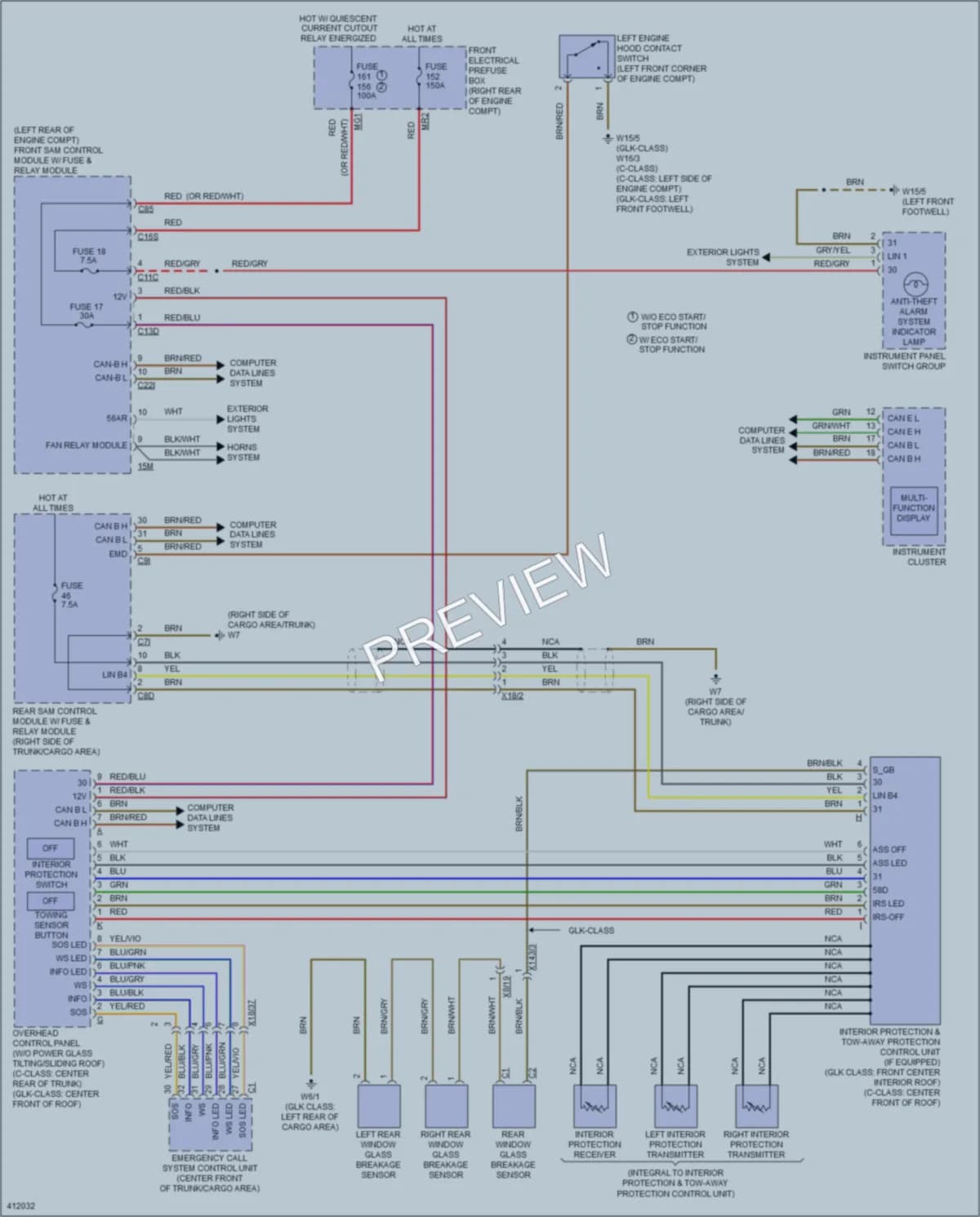 2013 MercedesBenz C250 Anti Theft wiring diagram preview