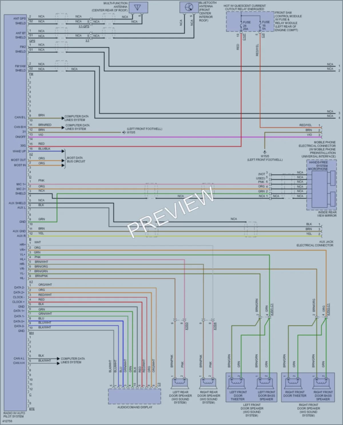 2013 MercedesBenz C250 Radio wiring diagram preview