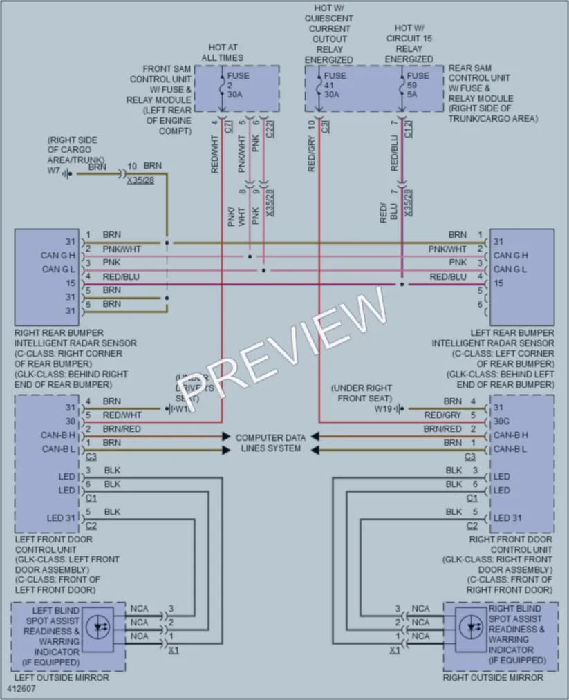 2013 MercedesBenz C300 Navigation wiring diagram preview