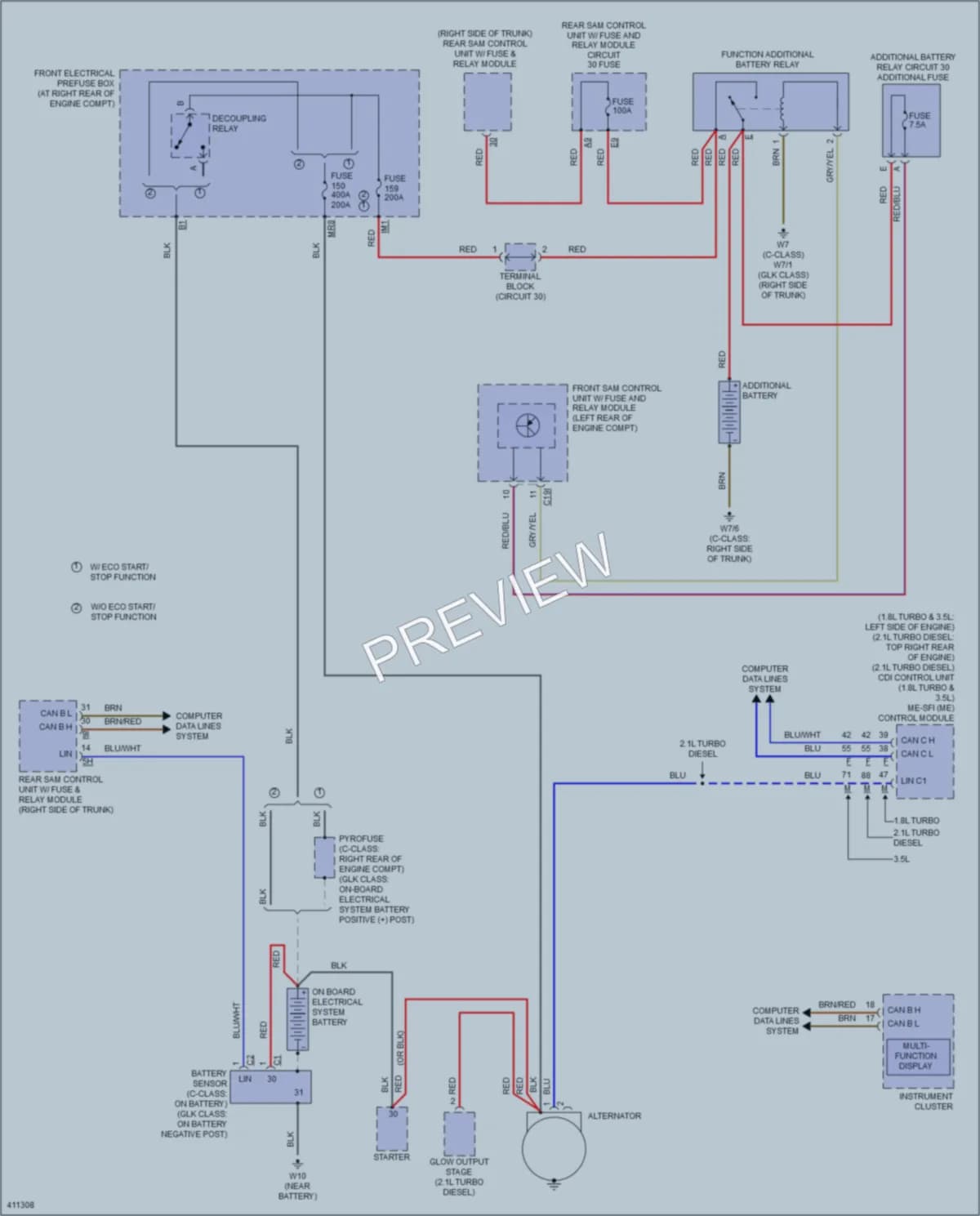 2013 MercedesBenz C300 Starting Charging wiring diagram preview