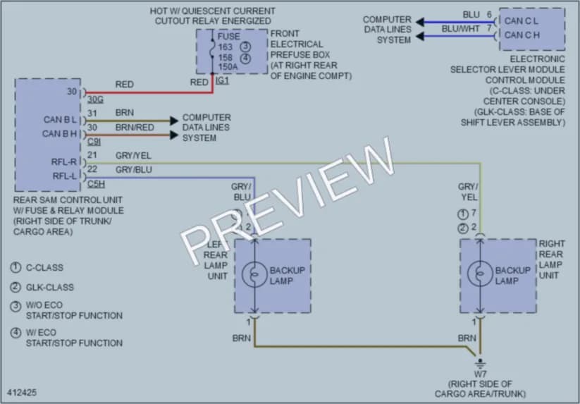 2013 MercedesBenz C350 Exterior Lights wiring diagram preview