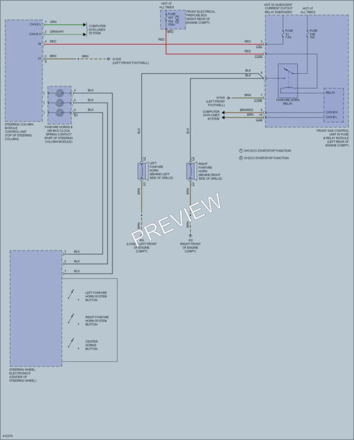 2013 MercedesBenz CLS550 Horn wiring diagram preview