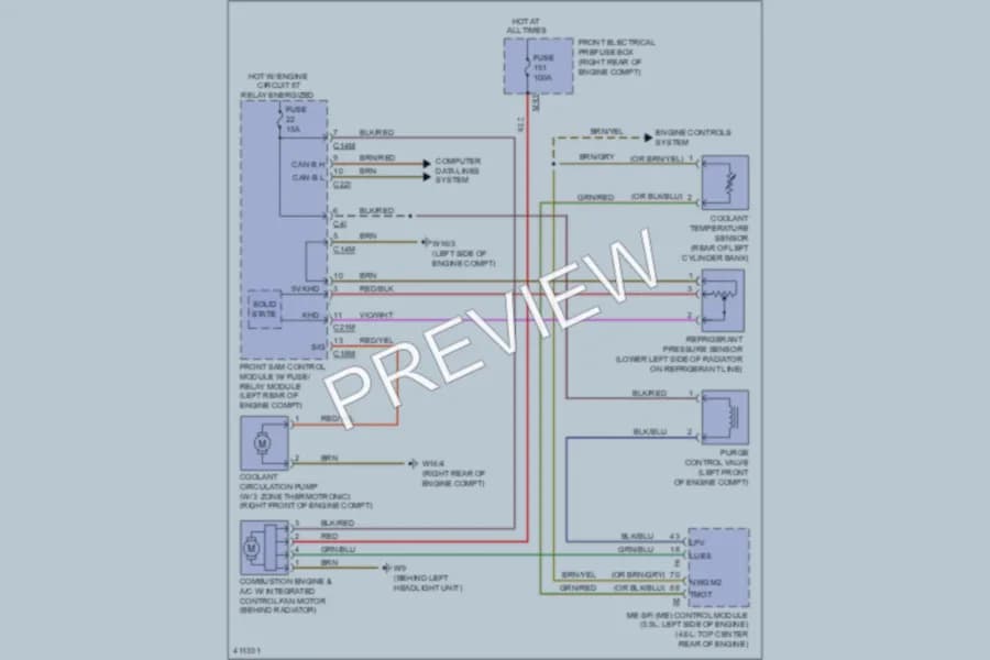 2013 MercedesBenz E350BLUETEC Cooling Fan wiring diagram preview