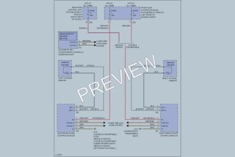 2013 MercedesBenz E350BLUETEC Defoggers wiring diagram preview