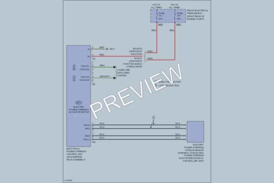 2013 MercedesBenz E400HYBRID Electronic Power Steering wiring diagram preview