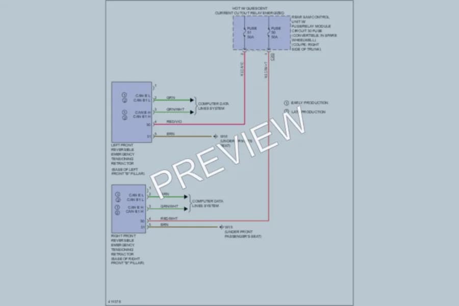 2013 MercedesBenz E550 Supplemental Restraints wiring diagram preview