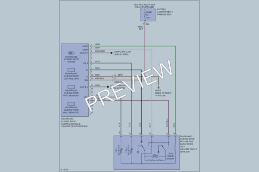2013 MercedesBenz GL450 Power Top Sunroof wiring diagram preview