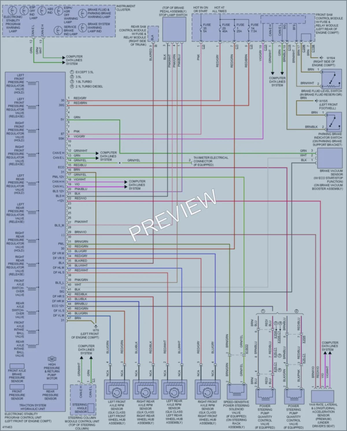 2013 MercedesBenz GLK250BLUETEC Anti Lock Brakes wiring diagram preview