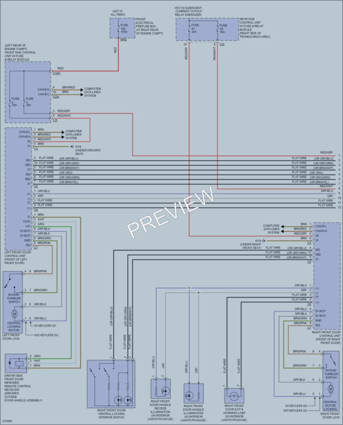 2013 MercedesBenz GLK250BLUETEC Power Door Locks wiring diagram preview