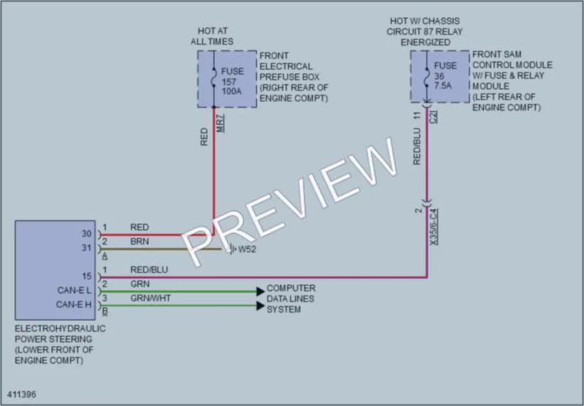 2013 MercedesBenz GLK350 Electronic Power Steering wiring diagram preview