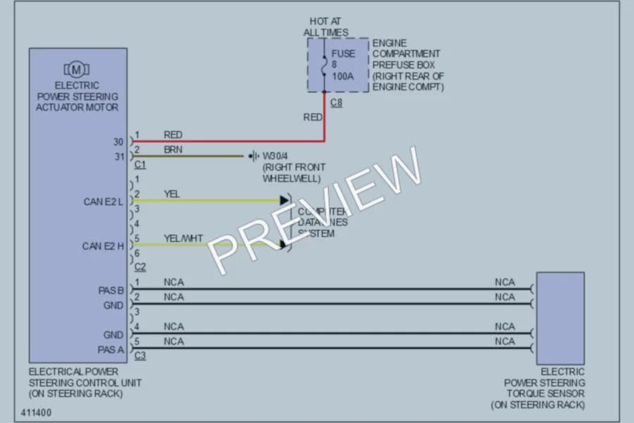 2013 MercedesBenz ML350 Electronic Power Steering wiring diagram preview