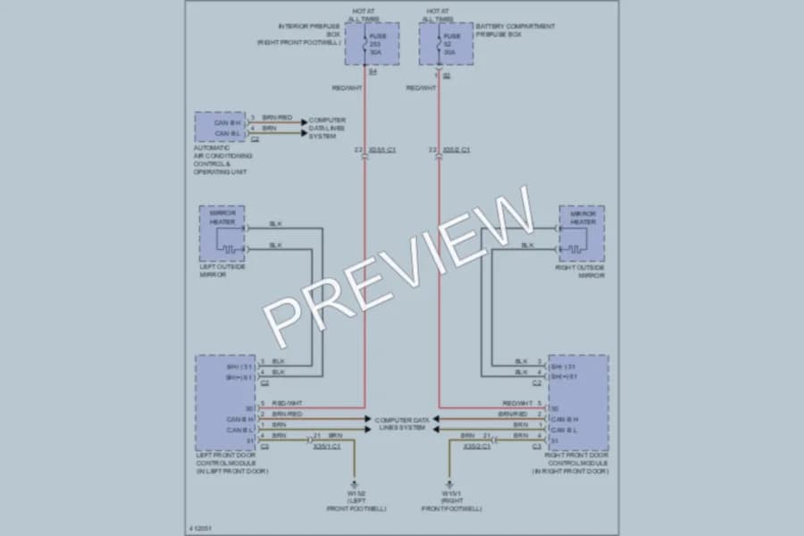 2013 MercedesBenz ML350BLUETEC Defoggers wiring diagram preview