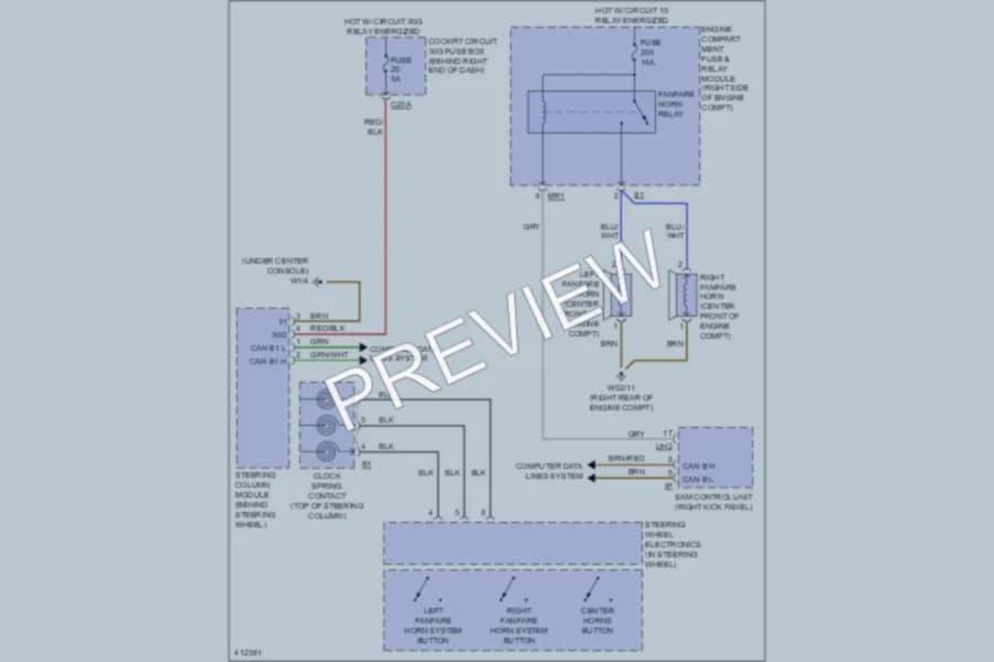 2013 MercedesBenz ML350BLUETEC Horn wiring diagram preview