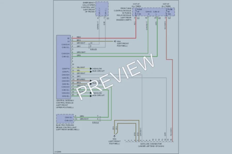 2013 MercedesBenz S350BLUETEC Computer Data Lines wiring diagram preview