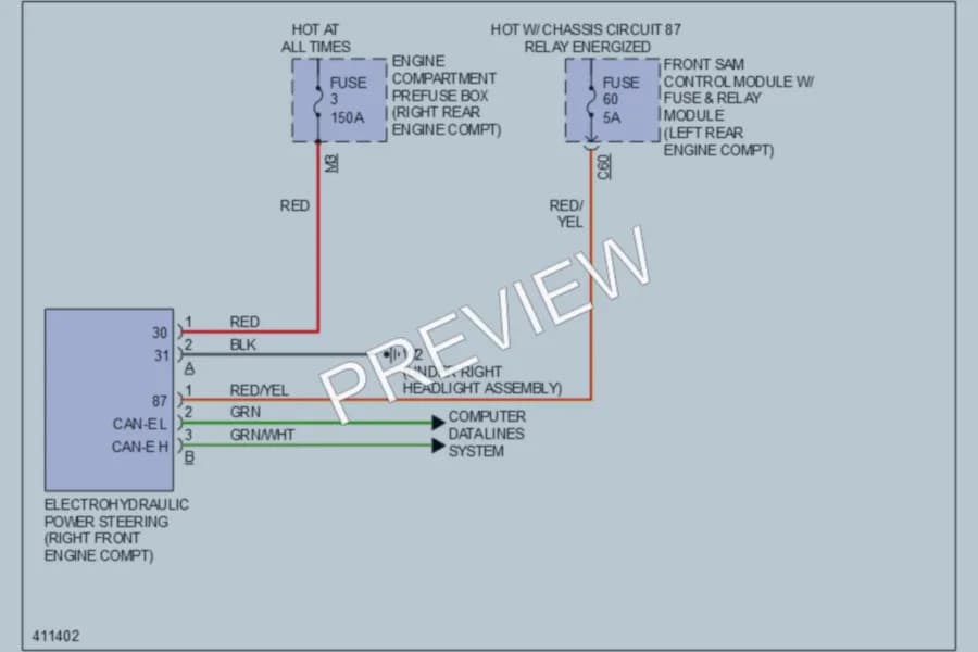 2013 MercedesBenz S350BLUETEC Electronic Power Steering wiring diagram preview