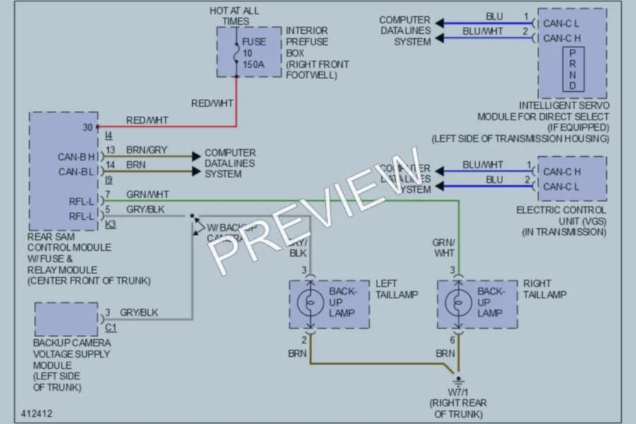 2013 MercedesBenz S400HYBRID Exterior Lights wiring diagram preview