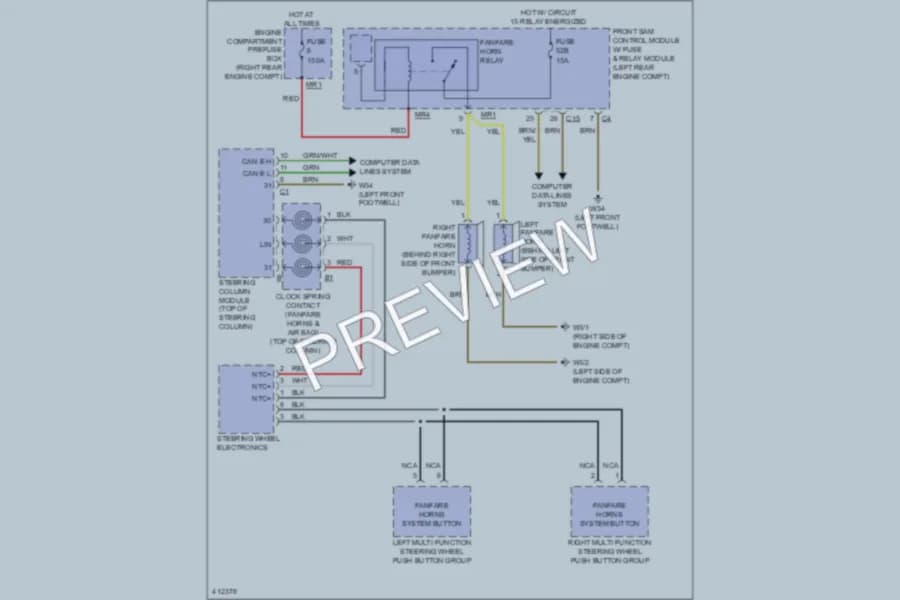 2013 MercedesBenz S400HYBRID Horn wiring diagram preview