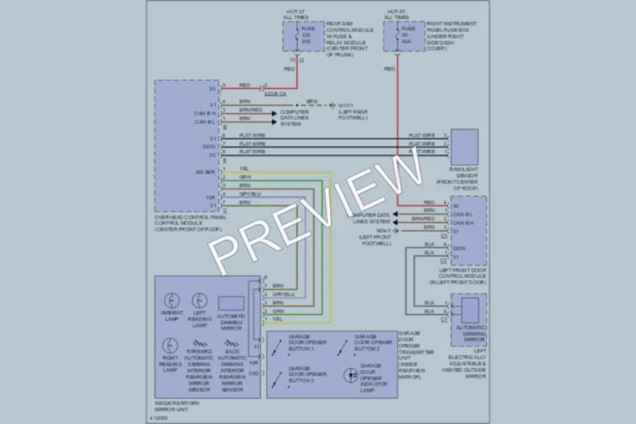 2013 MercedesBenz S400HYBRID Power Mirrors wiring diagram preview