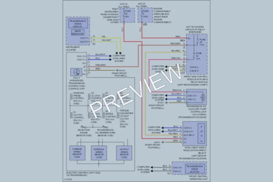 2013 MercedesBenz S400HYBRID Transmission wiring diagram preview